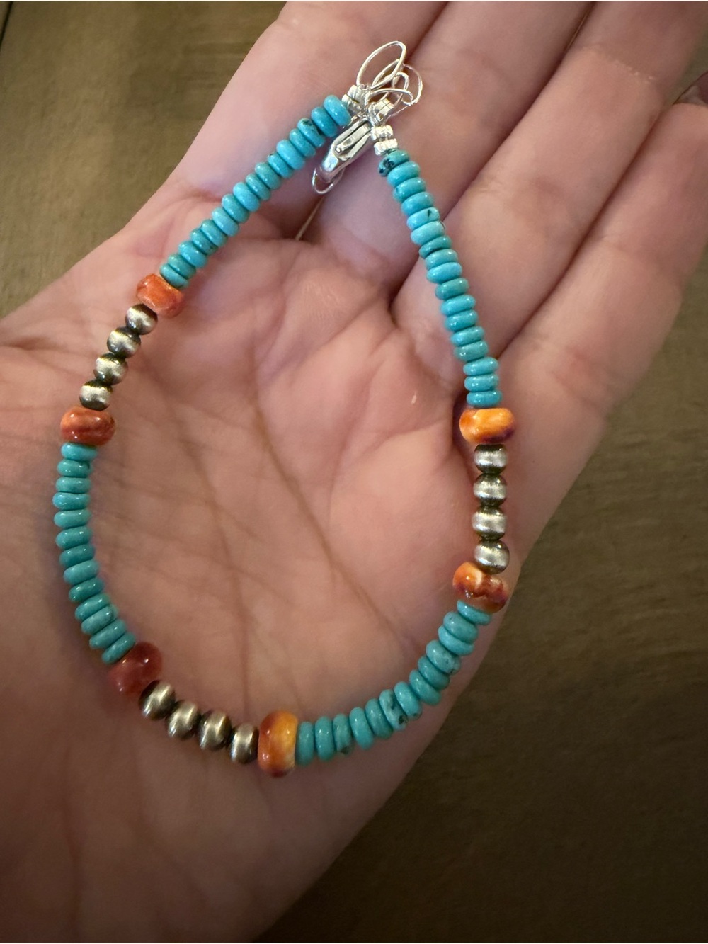 Sterling silver turquoise anklet 9 to 11 inches